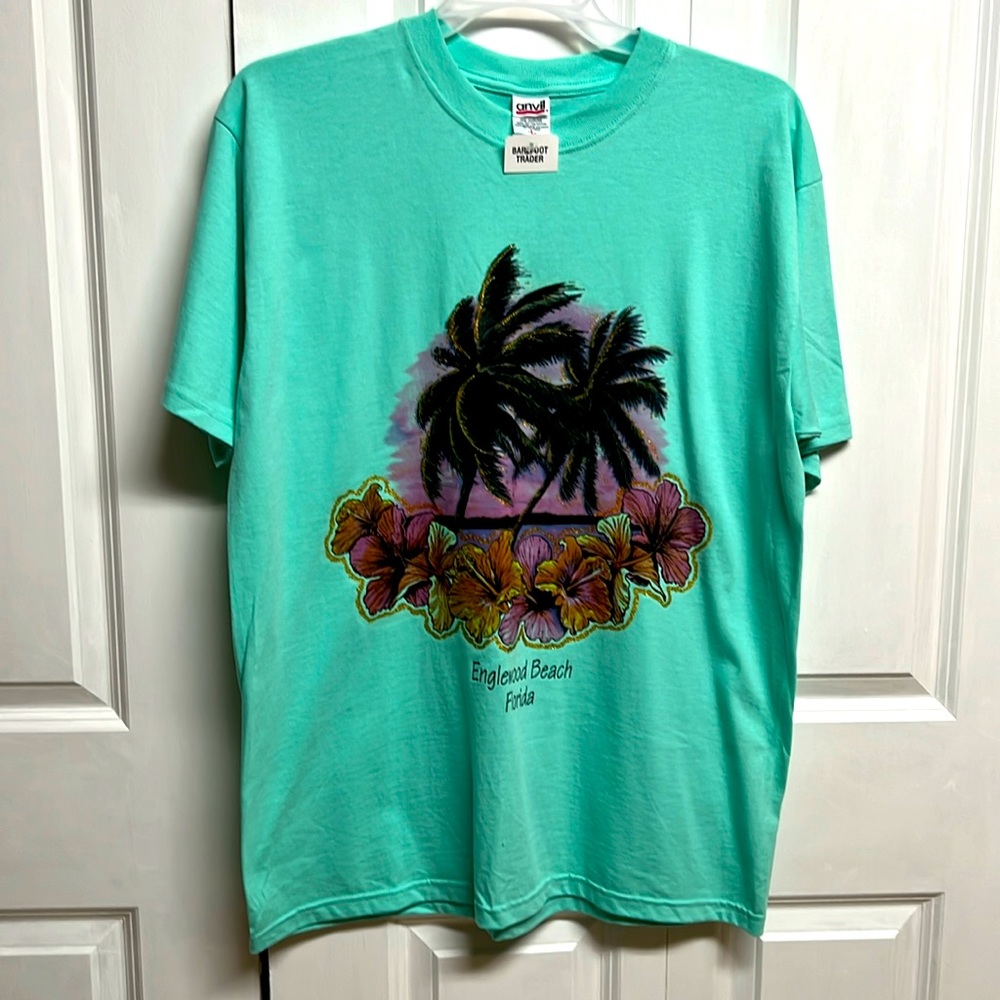 Anvil Eagle Beach Florida Graphic Design Tee Shirt Size L NWT